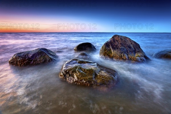 Rocky baltic seascape in the evening