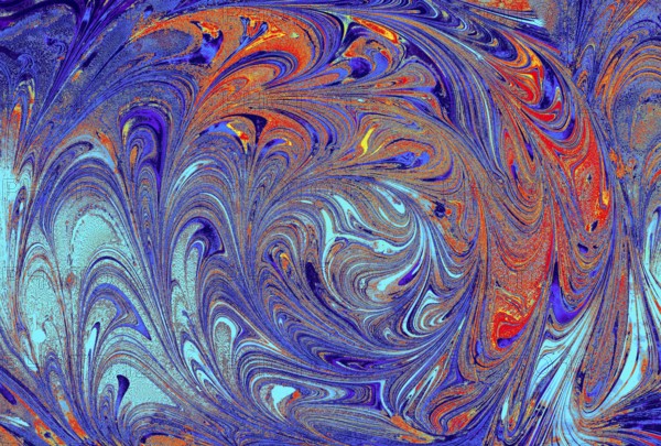 Traditional Ottoman Turkish abstract marbling art patterns as background