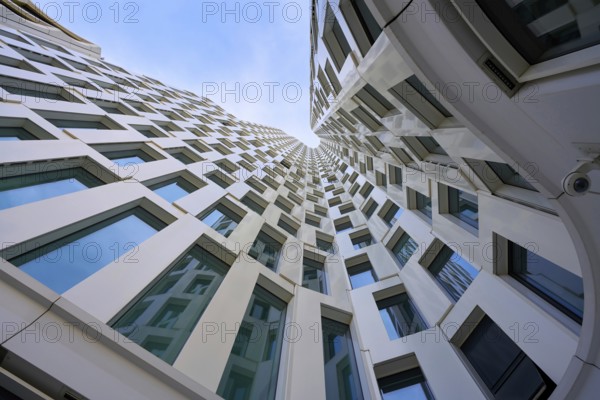 View up to the Upper West tower block on Breitscheidplatz in the centre of Berlin