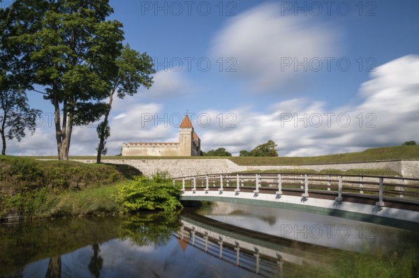Kuressaare, Estonia - 14 August, 2021: view of the Kuressaare Episcopal Castle on Sareema Island in Estonia