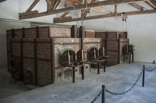 03.06.2017, Dachau, Bavaria, Germany, Europe, Crematorium area of the Dachau Concentration Camp Memorial. Dachau was the first concentration camp in Germany during the National Socialist era and around 32, 000 people died in the Dachau concentration camp during this period, Europe