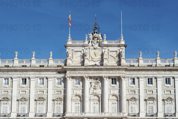 Royal Palace in Madrid in a beautiful blue sky day, Spain, Europe