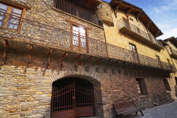 Ordino village in Andorra Pyrenees in ski area