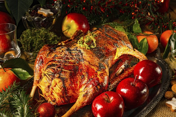 Tender, juicy Christmas geese with crispy skin