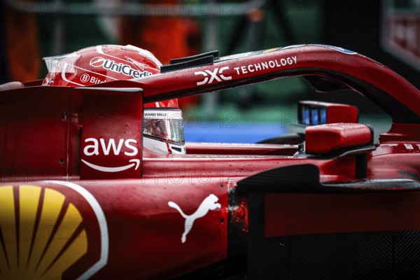 Charles Leclerc of Monaco drives the Scuderia Ferrari HP SF-25 before the start of the Australian Formula 1 Grand Prix at Albert Park in Melbourne, Australia, Oceania