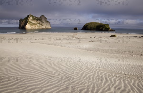 Farewell Spit New Zealand beach Rock haystacks