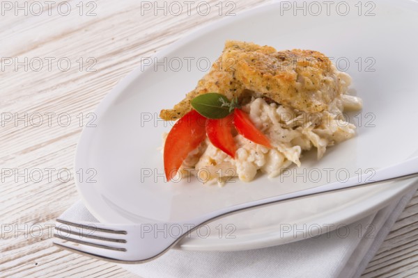 The baked fish with celery salad