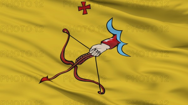 Kirov City Flag, Country Russia, Kirov Oblast, Closeup View, 3D Rendering