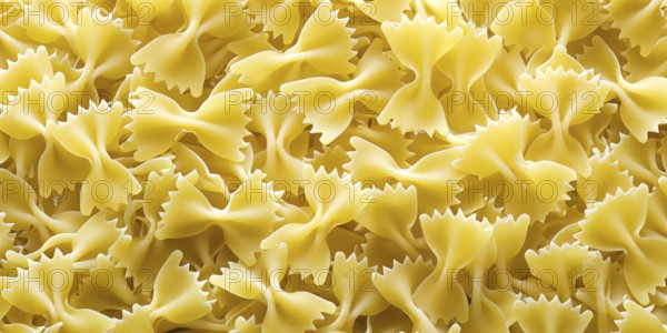 Pasta in the form of butterflies scattered in the background image