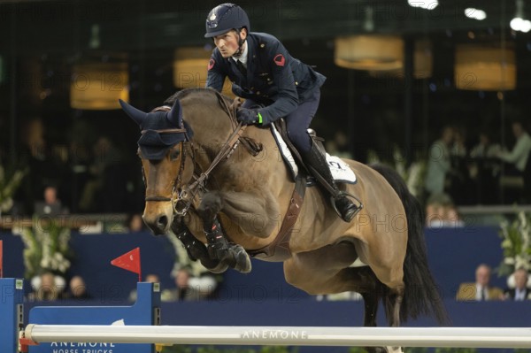 Lorenzo de Luca of Italy competes in 1.60m FEI Jumping World Cup at Jumping Amsterdam in Amsterdam, The Netherlands, Europe