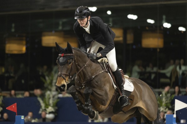 Frank Schuttert of Netherlands competes in 1.60m FEI Jumping World Cup at Jumping Amsterdam in Amsterdam, The Netherlands, Europe