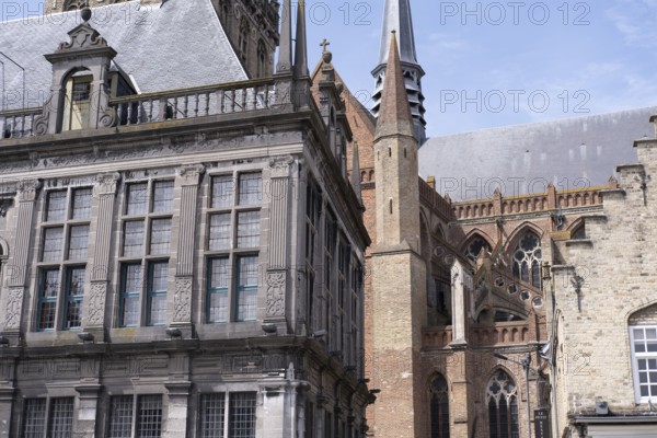 Historic buildings in Veurne, Belgium, Europe
