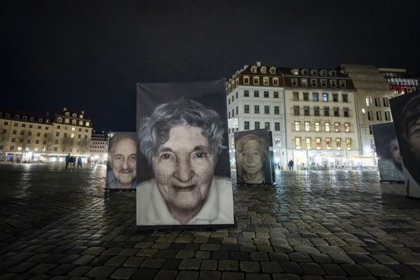 Exhibition, Against Forgetting, The photographer and filmmaker Luigi Toscano portrayed Holocaust survivors for the exhibition, Dresden, Saxony, Germany, Europe