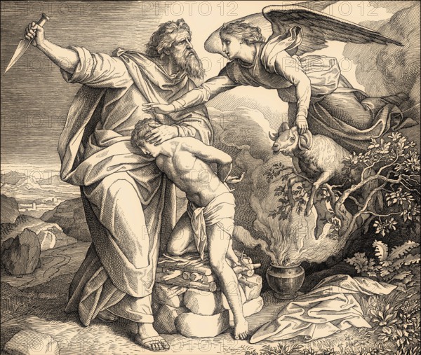 The Binding of Isaac, Old Testament, by Julius Schnorr von Carolsfeld, 1860
