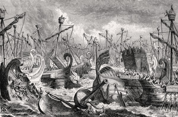 A naval battle in ancient Rome