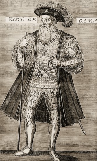 Vasco da Gama, c. 1460s – 1524, Portuguese explorer, digitally edited
