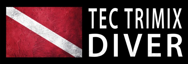 Tec Trimix Diver, Diver Down Flag, Scuba flag, Scuba Diving