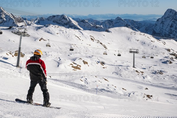 Snowboarder on a ski slope