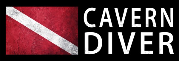 Cavern Diver, Diver Down Flag, Scuba flag, Scuba Diving