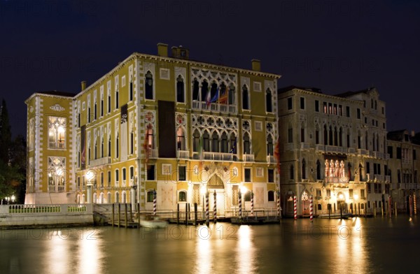 Palazzo Franchetti Cavallo by night 16th century palace on the Grand Canal, Venice, Italy Venice, Italy, Europe