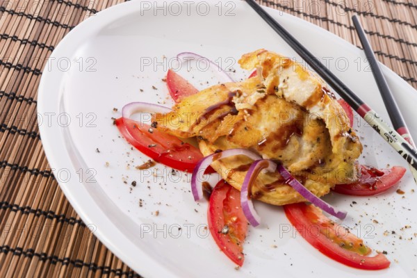 The baked fish with celery salad