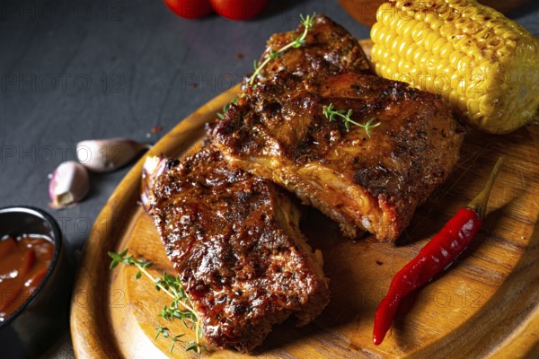 Tender spare ribs from the grill