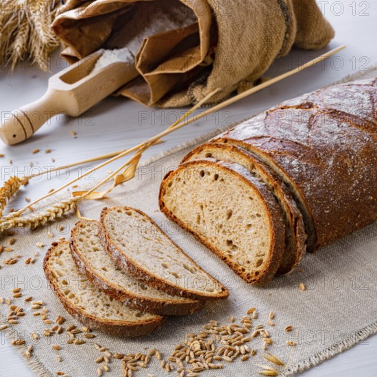 Delicious mixed rye bread, also known as grey bread