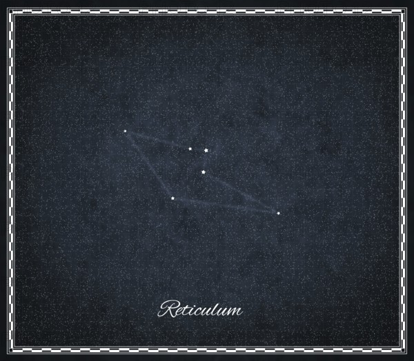 Reticulum star constellation, Night sky, Cluster of stars, Deep space, Reticle constellation, The Small Net