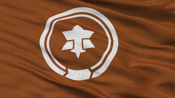 Matsumoto City Flag, Country Japan, Nagano Prefecture, Closeup View, 3D Rendering
