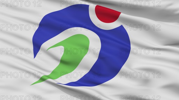 Agano City Flag, Country Japan, Niigata Prefecture, Closeup View