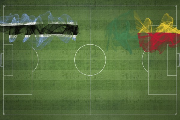 Botswana vs Benin Soccer Match, national colors, national flags, soccer field, football game, Competition concept, Copy space