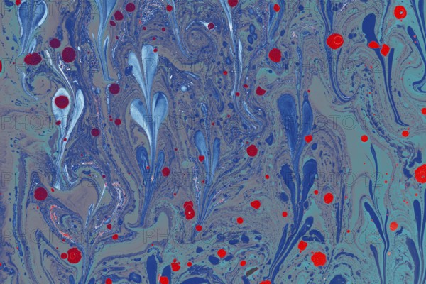 Abstract marbling floral pattern for fabric, tile design. background texture