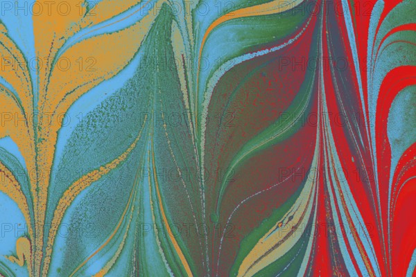 Abstract marbling floral pattern for fabric, tile design. background texture