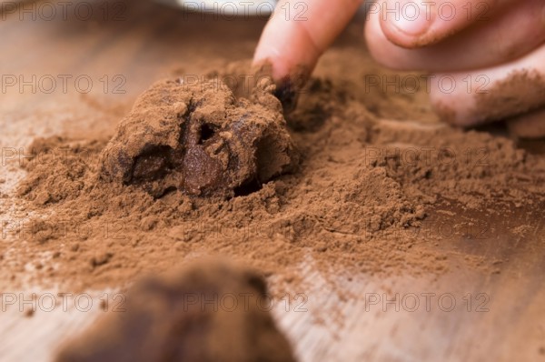 Homemade chocolate truffles, lodz, poland