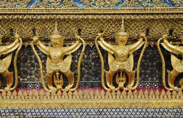 Grand palace temple detail in bangkok thailand