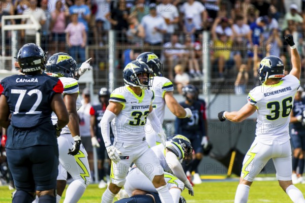 European League of Football, ELF/ Game : Paris Musketeers at Stuttgart Surge on July. 09. 2023, in the Gazi Stadium, Stuttgart, Germany Stuttgart Surge, DB # 33 Ben Wenzler