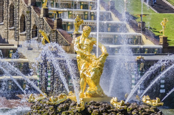 Samson Fountain in Peterhof, Saint-Petersburg, Russia, Europe