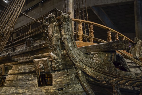 Figures on the starboard side of the Vasa, Vasa Museum Vasamuseet, Galärvarvsvägen, Stockholm, Sweden, Europe