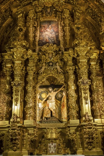 Chapel of the holy christ, museum of religious art and paleontology, Church of San Bartolomé, Atienza, Guadalajara Province, Spain, Europe