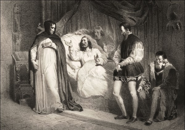 Dominican friar Girolamo Savonarola at the deathbed of Lorenzo the Magnificent