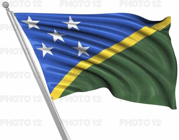 Flag of the Solomon Islands, This is a computer generated and 3d rendered image