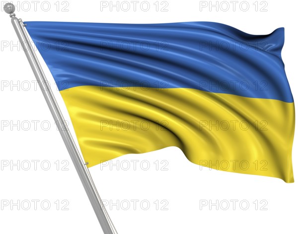 Flag of Ukraine, This is a computer generated and 3d rendered image