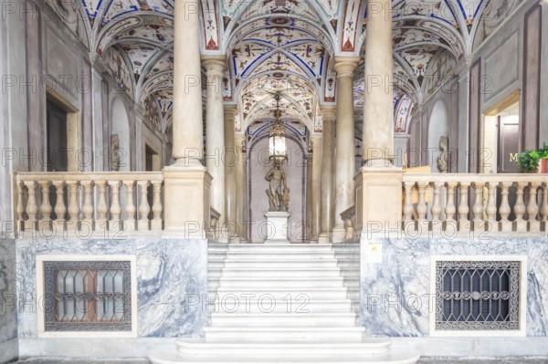Genoa, Italy, 08 August 2023: interior of Gio Carlo Brignole Palace. Luxury ancient building, ca 1670, Europe