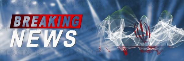 Iran Breaking News, Smoke Flag Background