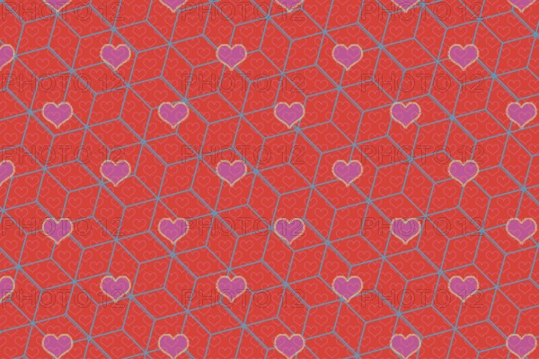 Valentine's Day template with heartsfor banners, inviations, advertisements, cards