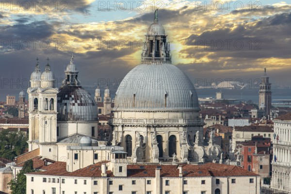 View of the Dome of Church Santa Maria della Salute in Venice, view from Church San Giorgio Maggiore, Italy, Europe
