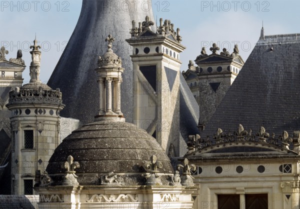 Chambord, castle, roof terrace