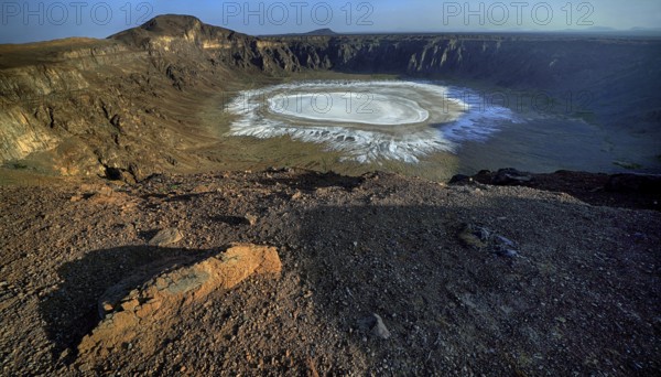 Al-Waba crater, crater, Mecca province, Maqla Tamiyyah, volcano, volcanism, volcanic crater, volcanic cone, inactive, travelling, landscape, royal pond, Saudi Arabia, Middle East, Near East, Asia