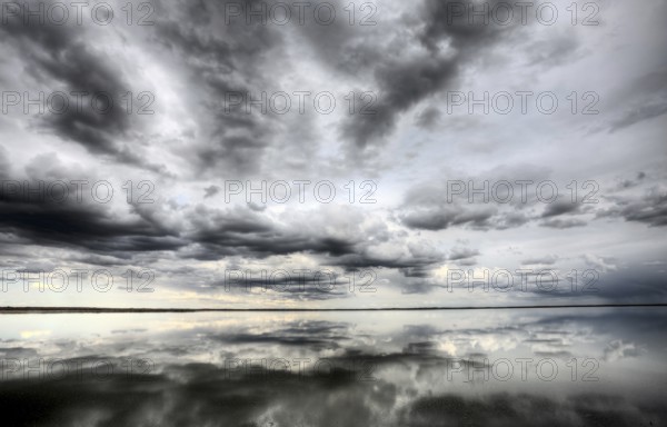 Saskatchewan Lake Reflection Chaplin Canada clouds