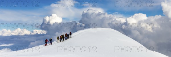 Mont Blanc mountain, White mountain. View from Aiguille du Midi Mount in France
